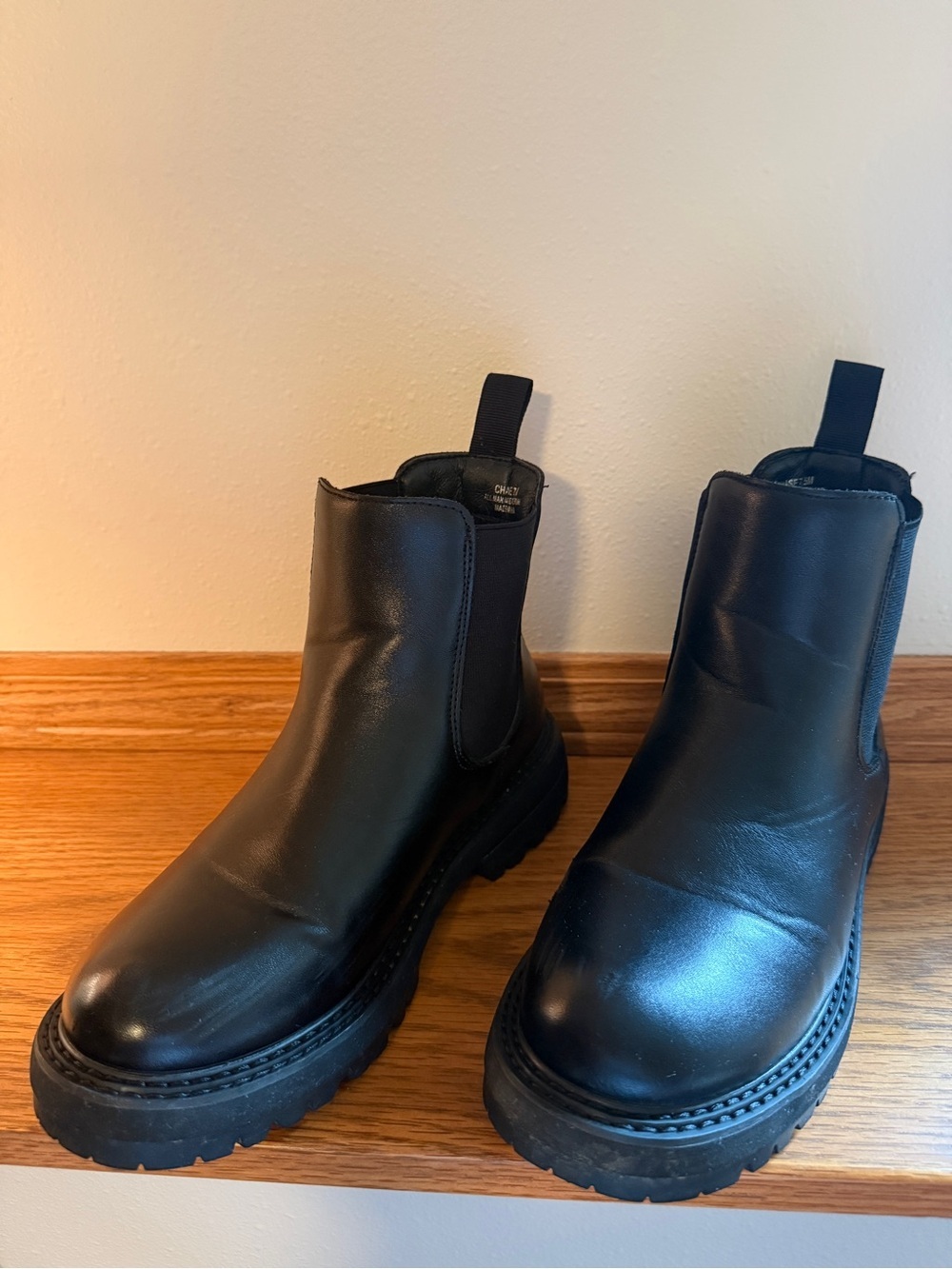 Classic Black Chelsea Lug Ankle Boots - Picture 3 of 6